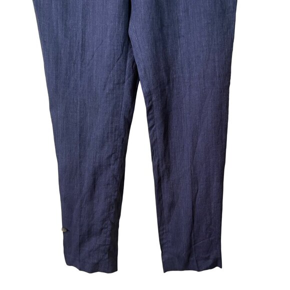 H&M Men's 100% Linen Slim Fit Navy Blue Dress Pants Trousers Size 34 33" Inseam - Picture 3 of 10